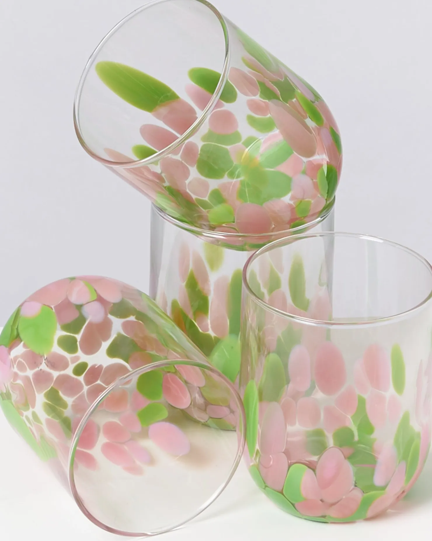 Motel a Miio Große Gläser^Alegria - Glass Large drops pink green