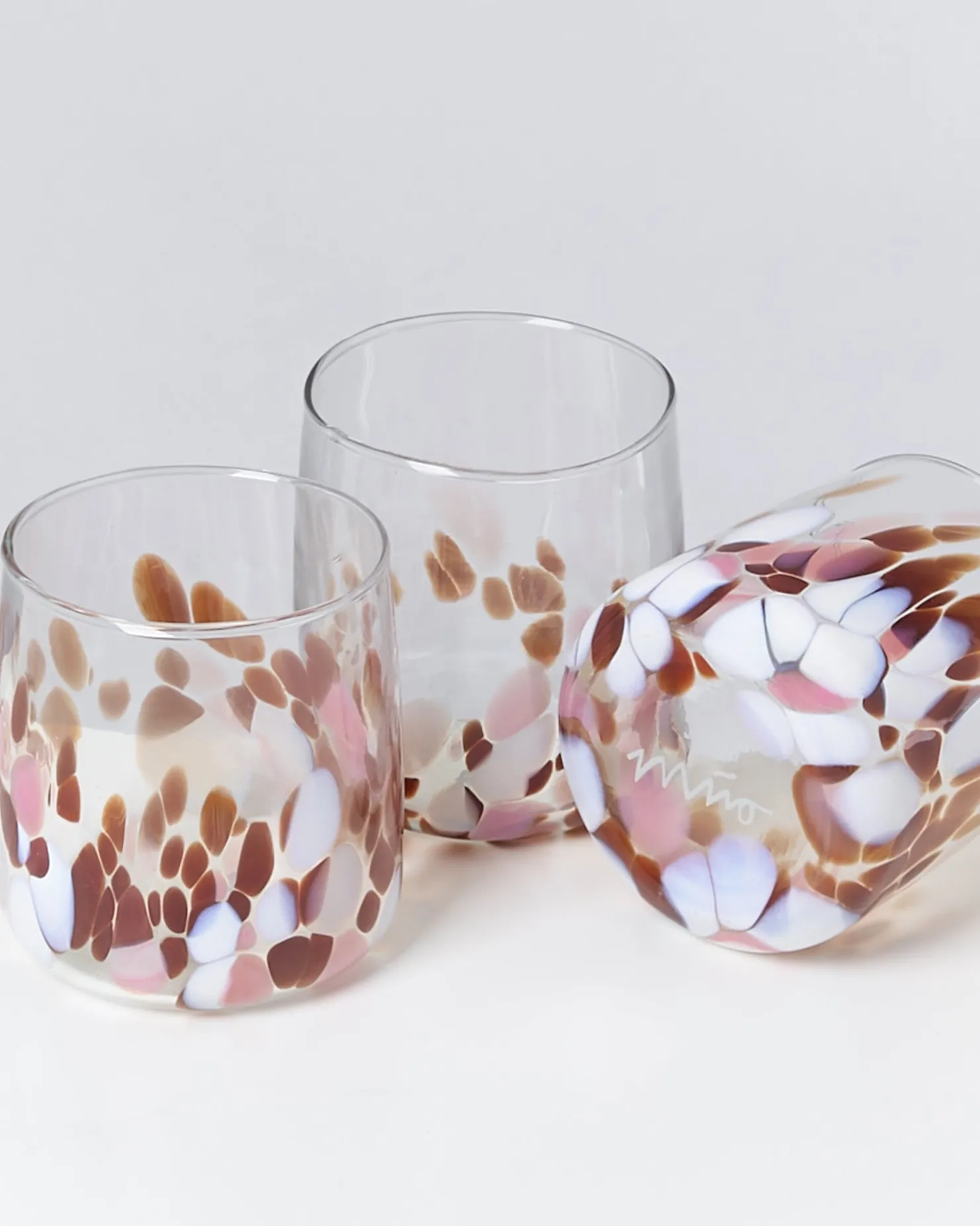 alegria__glass_small_big_drops_amber_pink_5.webp Motel a Miio Kleine Gläser^Alegria - Glass Small Big Drops Amber Pink drops bernstein rosa