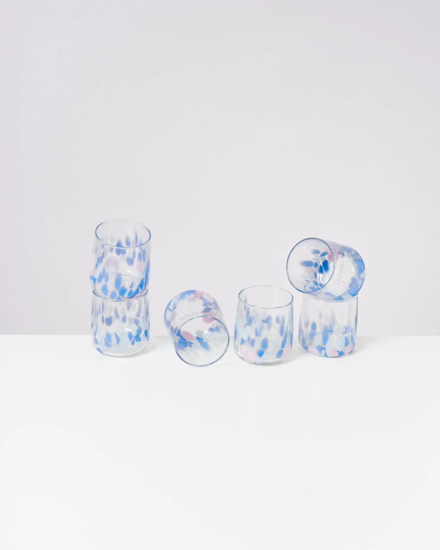 alegria__set_of__glasses_small_big_drops_blue_2.webp Motel a Miio Kleine Gläser | Gläser Sets %^Alegria - Set Of 6 Glasses Small Big Drops Blue big drops blau