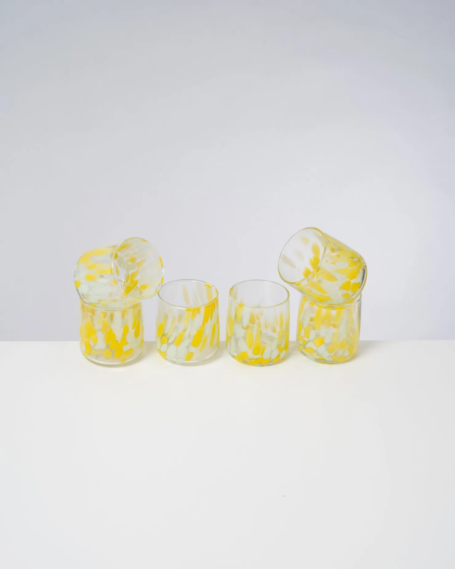 alegria__set_of__glasses_small_big_drops_yellow_2.webp Motel a Miio Kleine Gläser | Gläser Sets %^Alegria - Set Of 6 Glasses Small Big Drops Yellow gelb