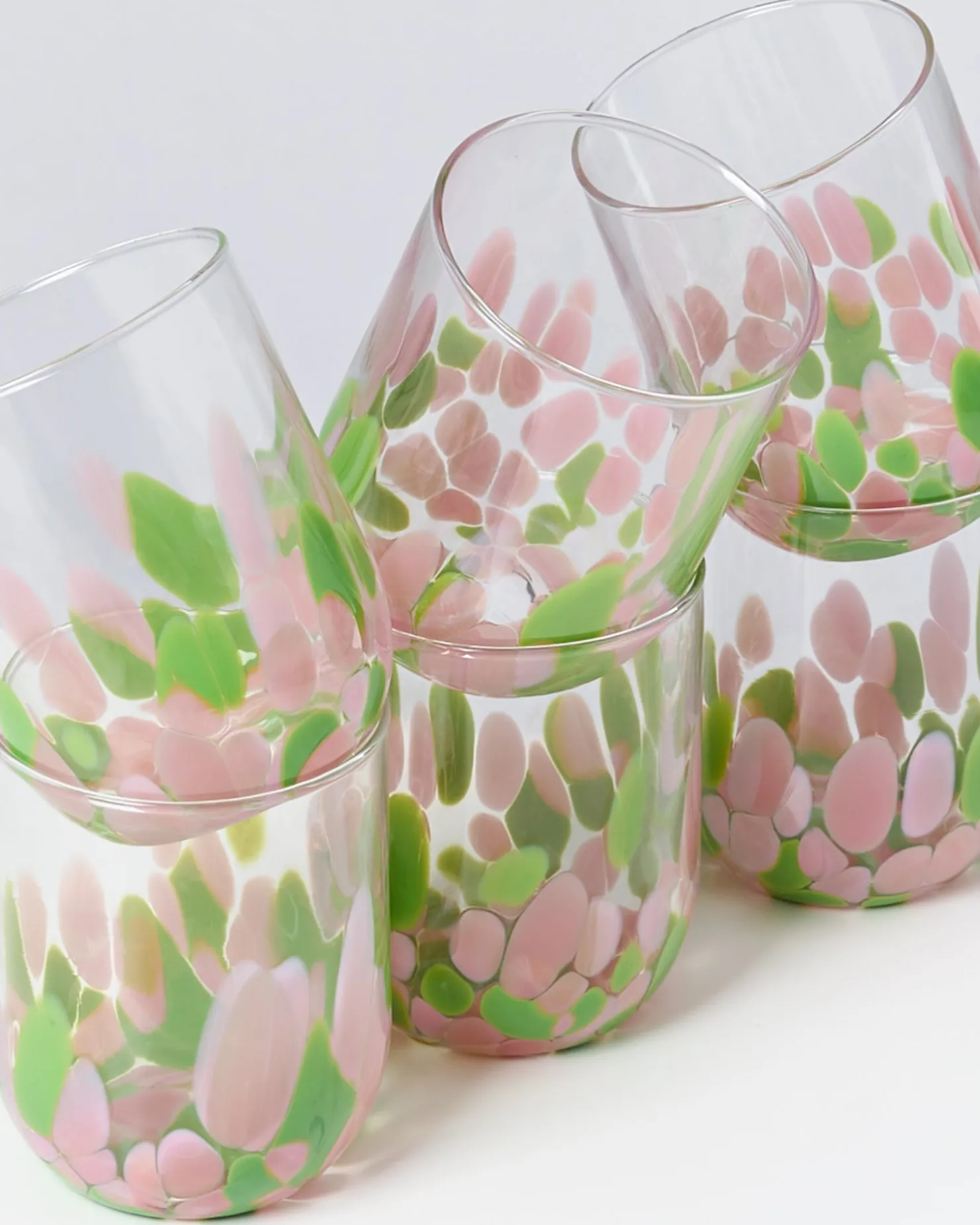 alegria_er_set_glas_gro_drops_rosa_grn_3.webp Motel a Miio Große Gläser | Gläser Sets %^Alegria 6er Set Glas Groß drops rosa grün