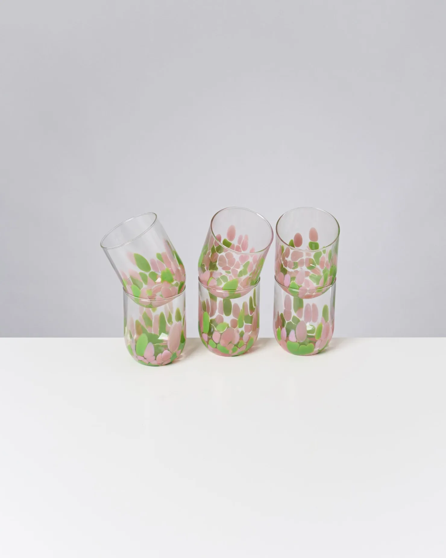 alegria_er_set_glas_gro_drops_rosa_grn_4.webp Motel a Miio Große Gläser | Gläser Sets %^Alegria 6er Set Glas Groß drops rosa grün