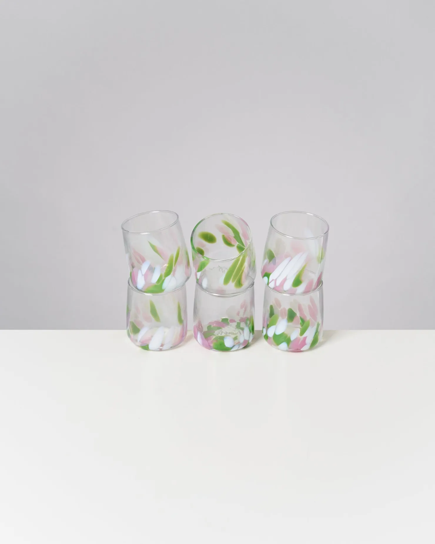 Motel a Miio Kleine Gläser | Gläser Sets %^Alegria 6er Set Glas Klein big drops rosa grün