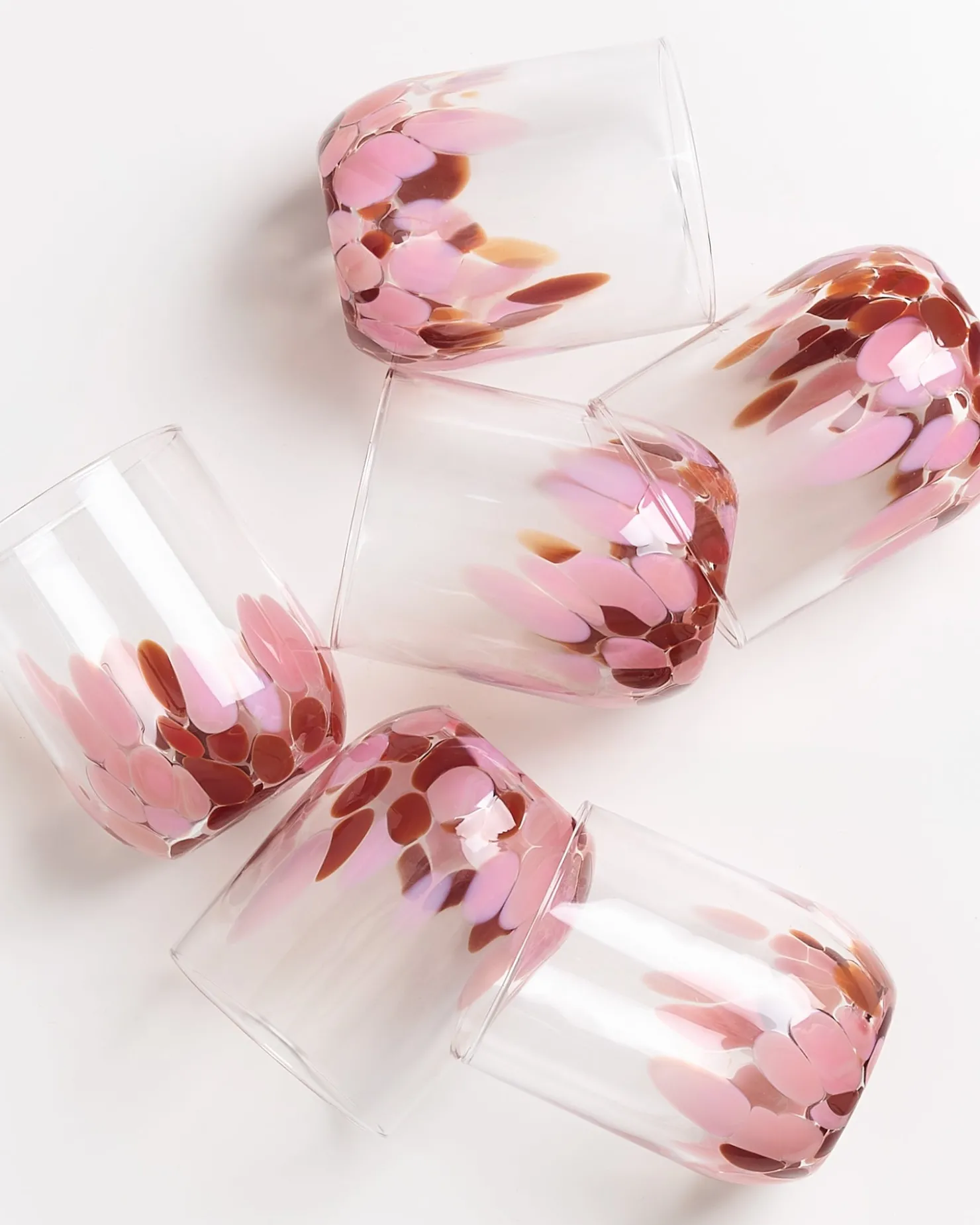 Motel a Miio Große Gläser | Gläser Sets %^Alegria Set Of 6 Glass Large drops amber pink