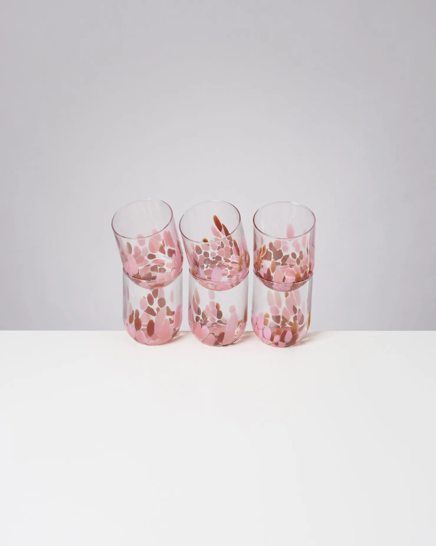 alegria_set_of__glass_large_drops_amber_pink_4.webp Motel a Miio Große Gläser | Gläser Sets %^Alegria Set Of 6 Glass Large drops amber pink