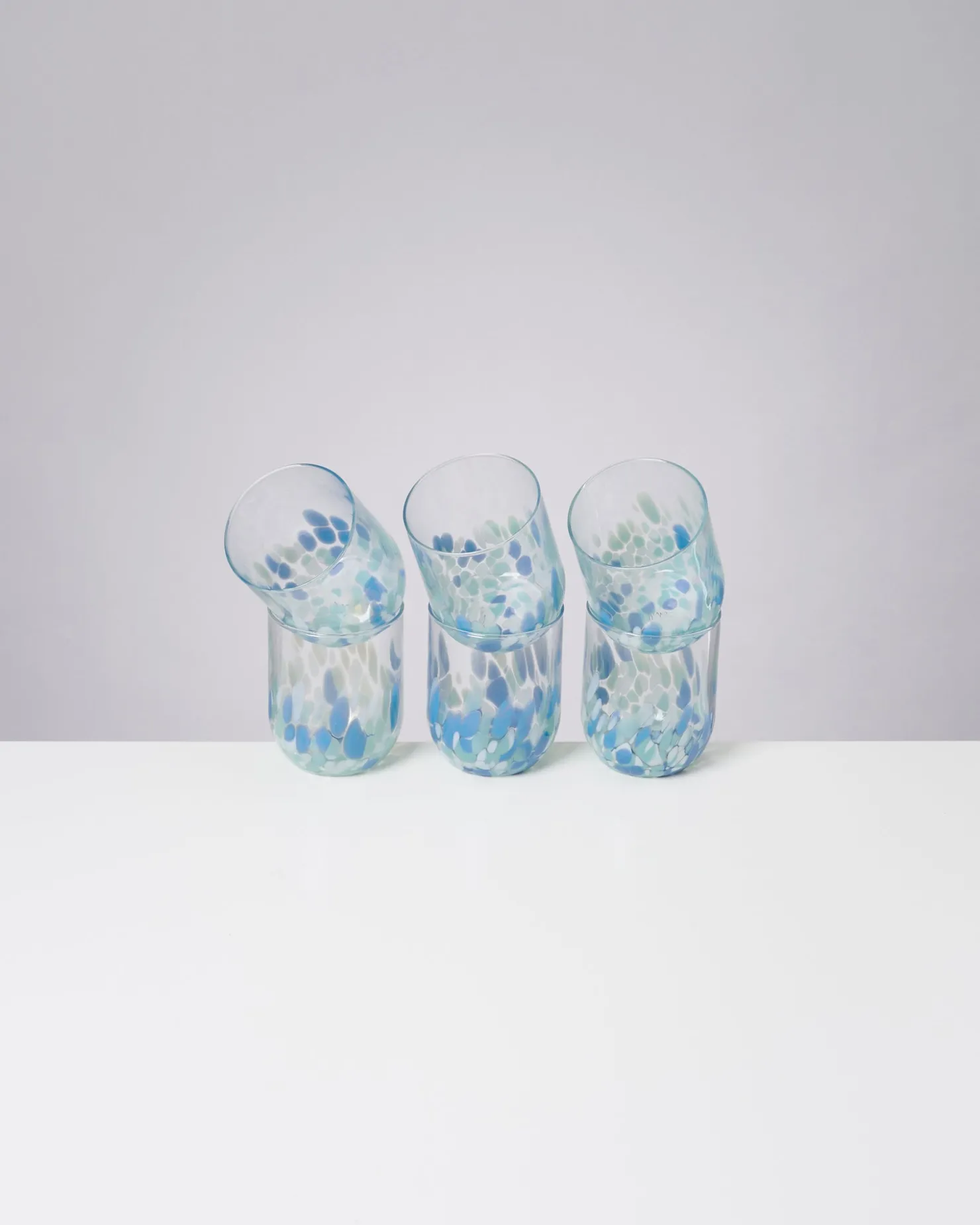 Motel a Miio Große Gläser | Gläser Sets %^Alegria Set Of 6 Glass Large drops blue white
