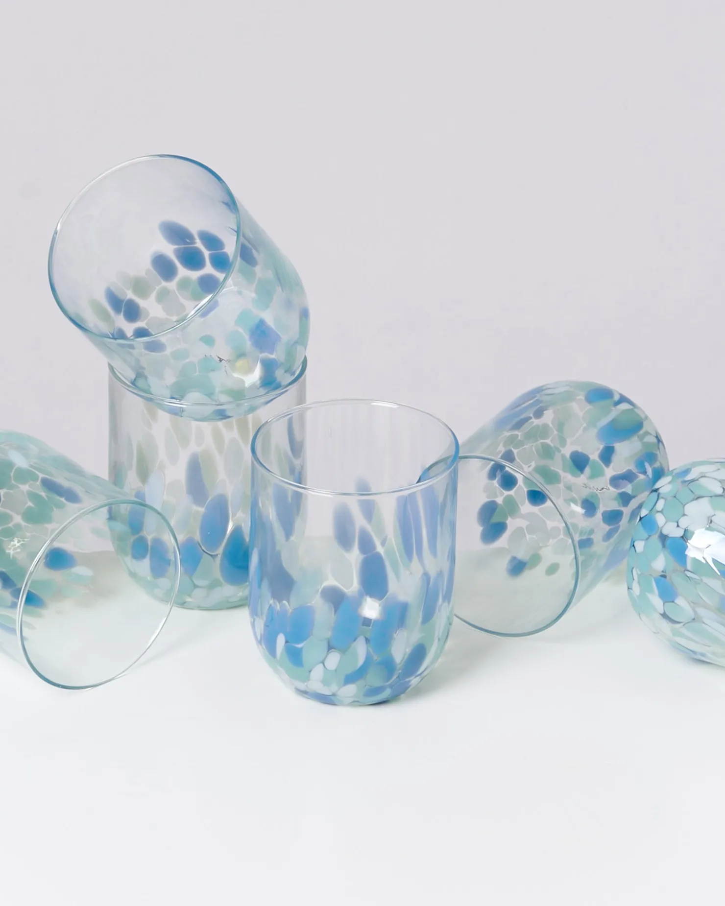 alegria_set_of__glass_large_drops_blue_white_5.webp Motel a Miio Große Gläser | Gläser Sets %^Alegria Set Of 6 Glass Large drops blue white