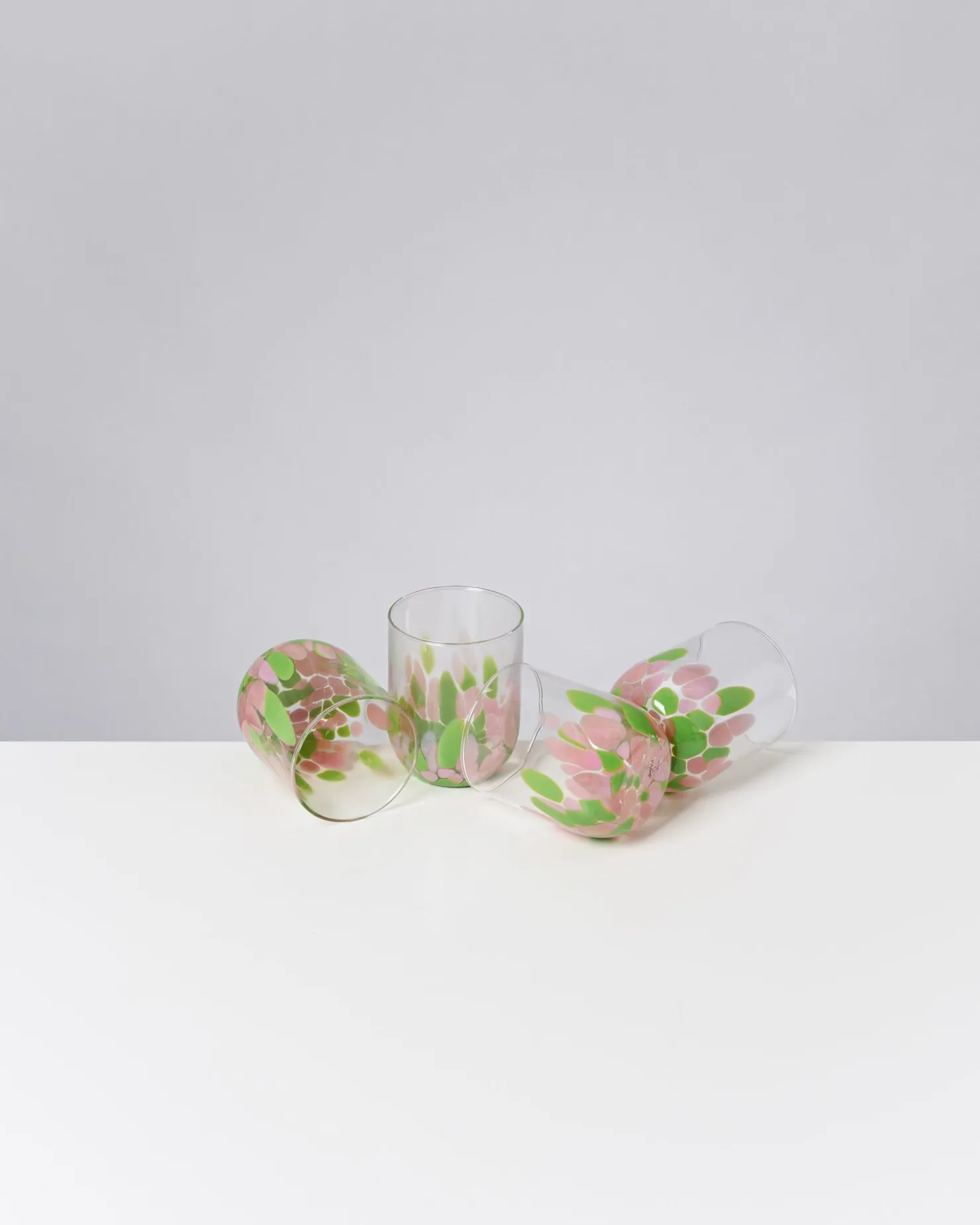 alegria_set_of__glass_large_drops_pink_green_4.webp Motel a Miio Große Gläser | Gläser Sets %^Alegria Set Of 4 Glass Large Drops Pink Green drops rosa grün