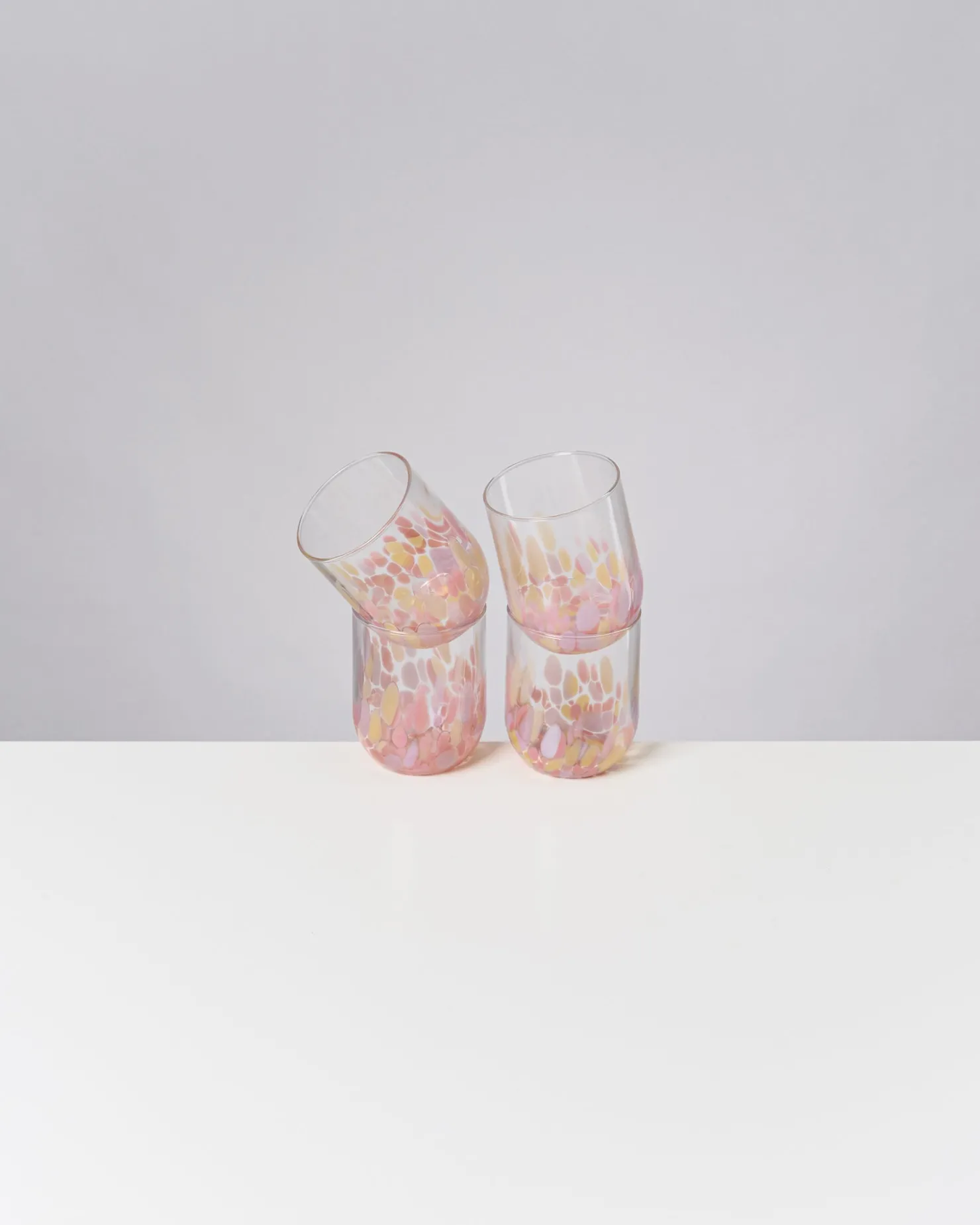 Motel a Miio Große Gläser | Gläser Sets %^Alegria Set Of 4 Glass Large drops pink sand