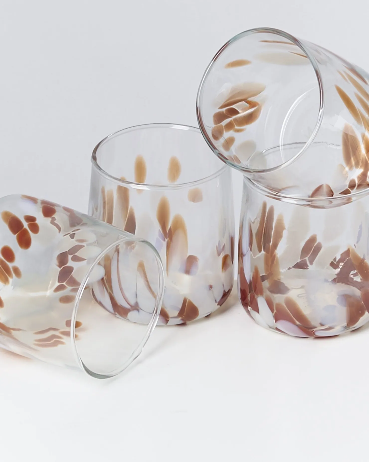 Motel a Miio Kleine Gläser | Gläser Sets %^Alegria Set Of 4 Glasses Small big drops amber sand