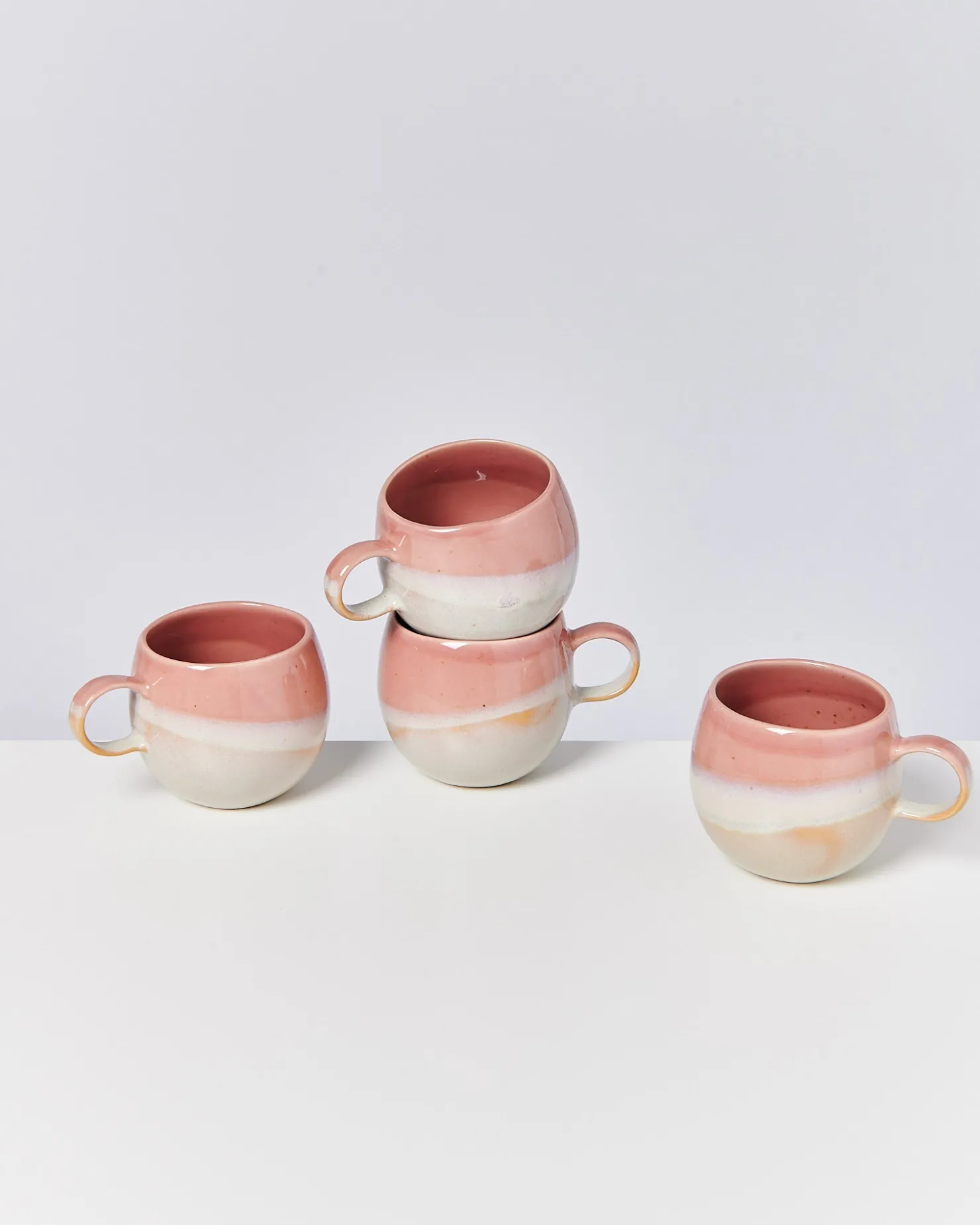 Motel a Miio Tassen-Sets^Bica - Set Of 4 Mugs Big pink cream