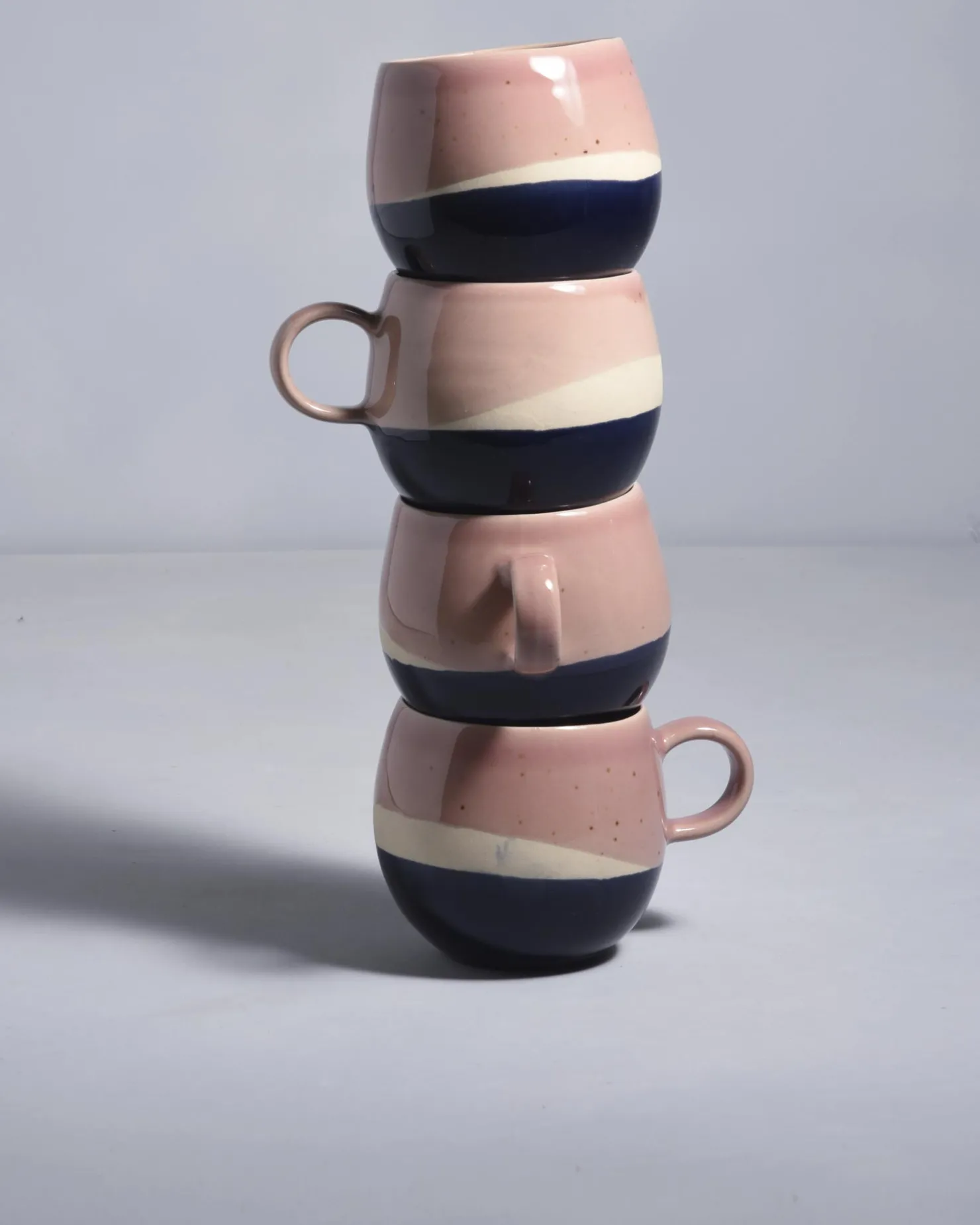 Motel a Miio Tassen-Sets^Bica - Set Of 4 Mugs Big pink navy cream