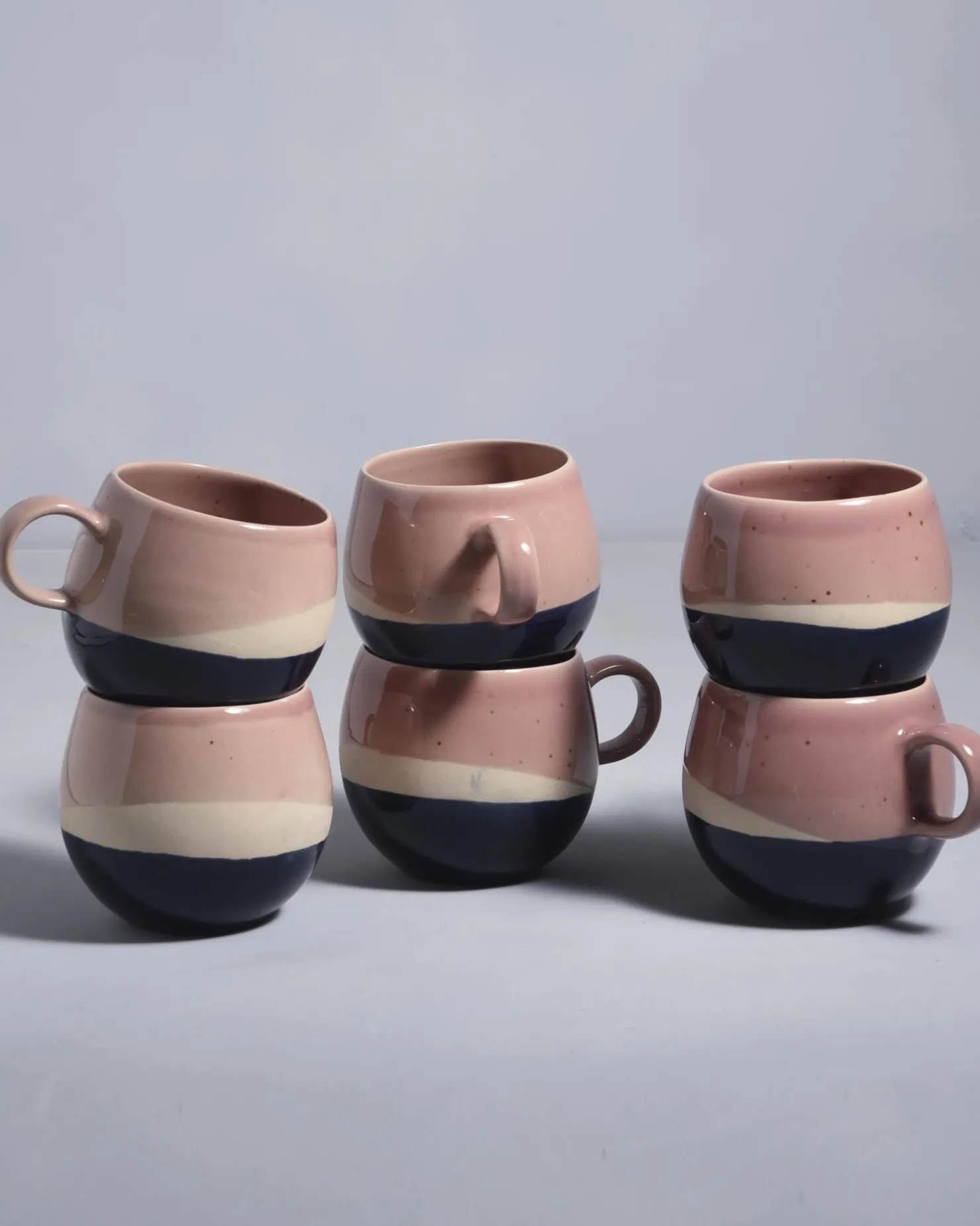 bica__set_of__mugs_big_pink_navy_cream_4.webp Motel a Miio Tassen-Sets^Bica - Set Of 6 Mugs Big Pink, Navy, Cream pink navy cream