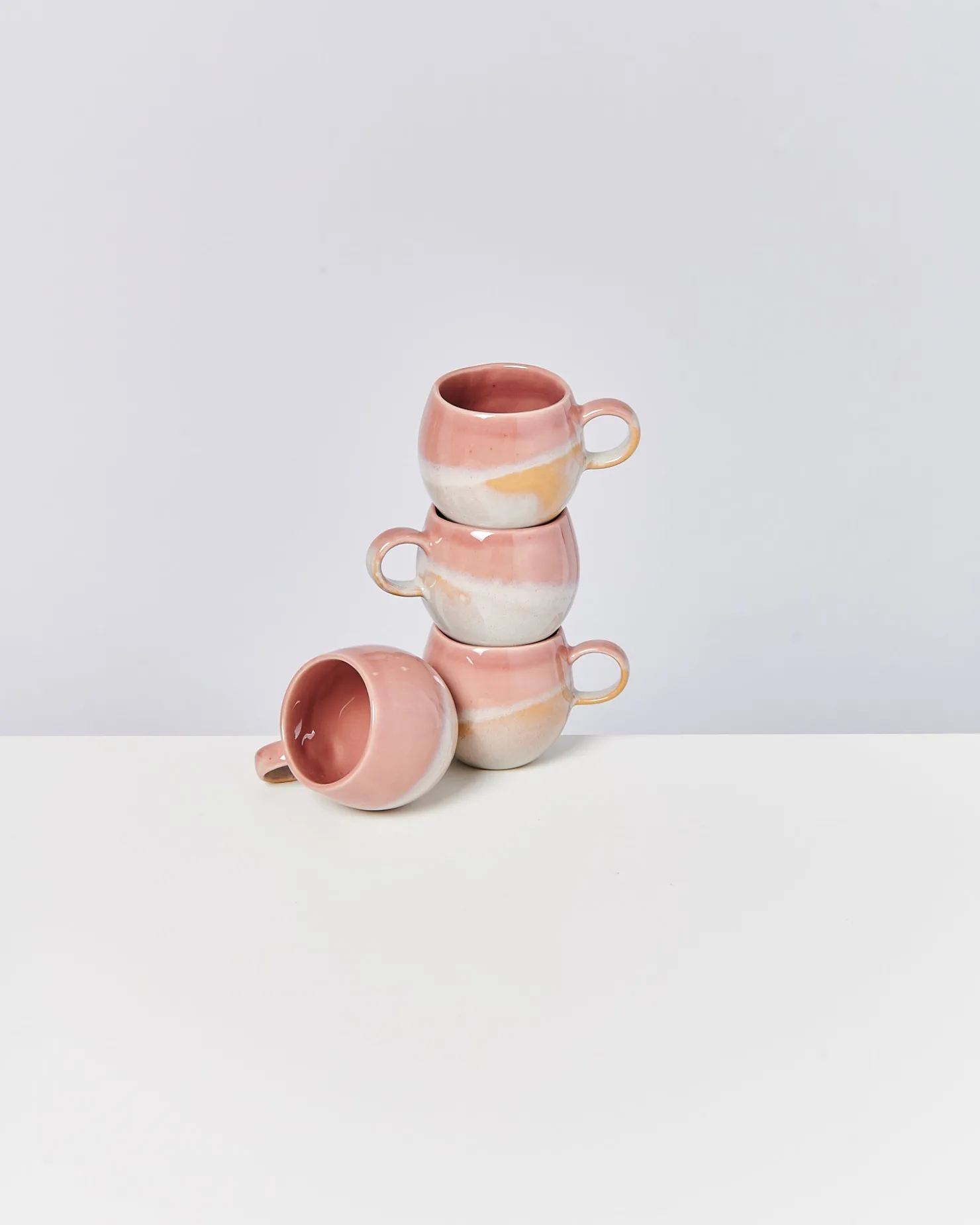Motel a Miio Tassen-Sets^Bica - Set Of 4 Mugs Small pink cream