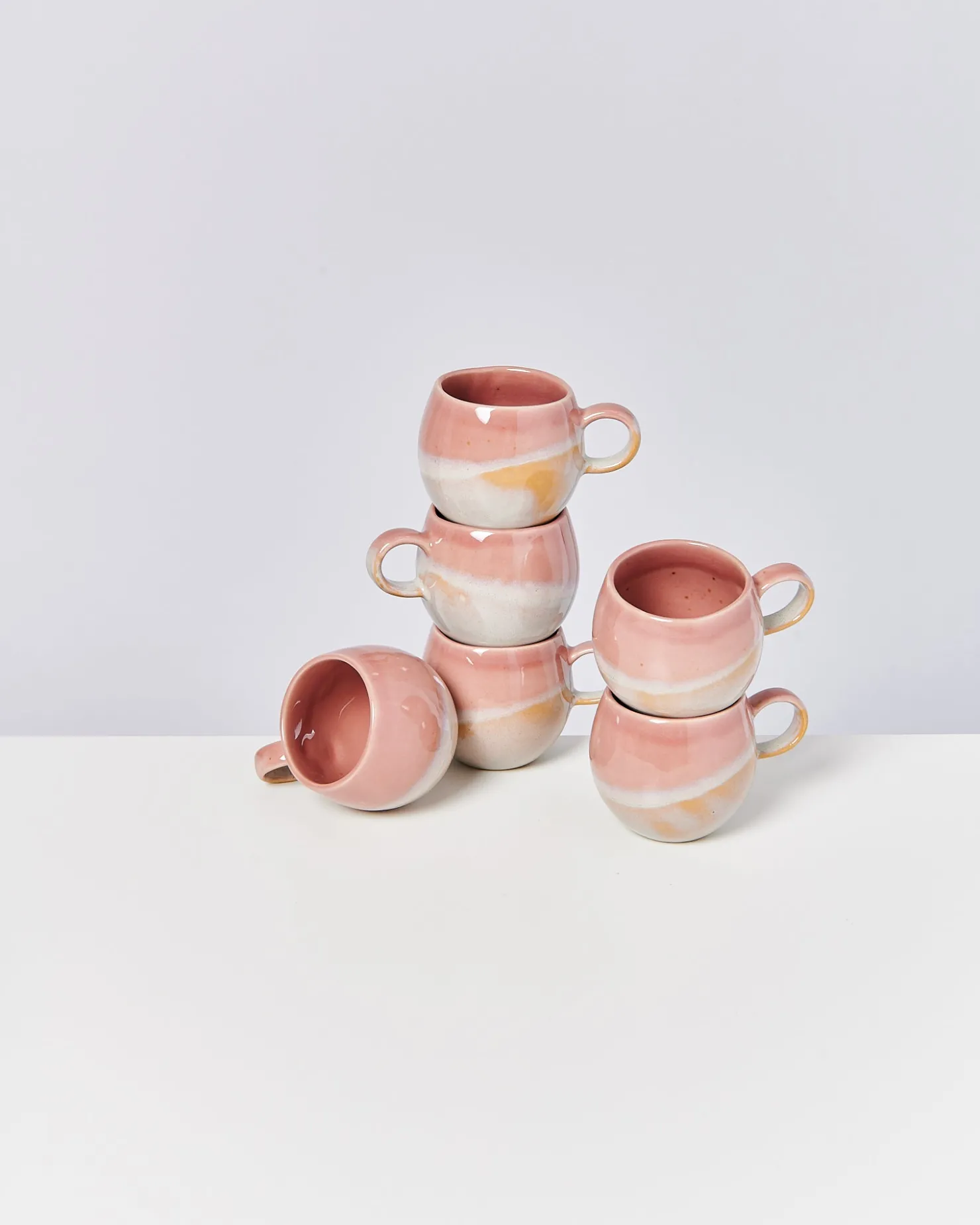 Motel a Miio Tassen-Sets^Bica - Set Of 6 Mugs Small pink cream