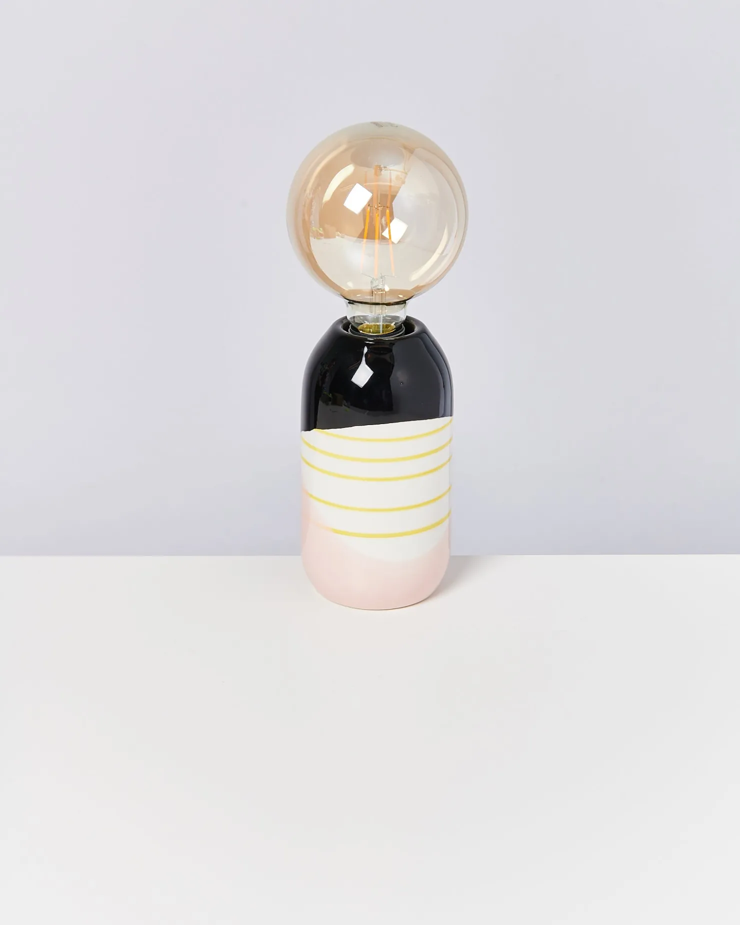 Motel a Miio Lampen^Farol - Lamp Black Rose Yellow Striped black pink yellow striped