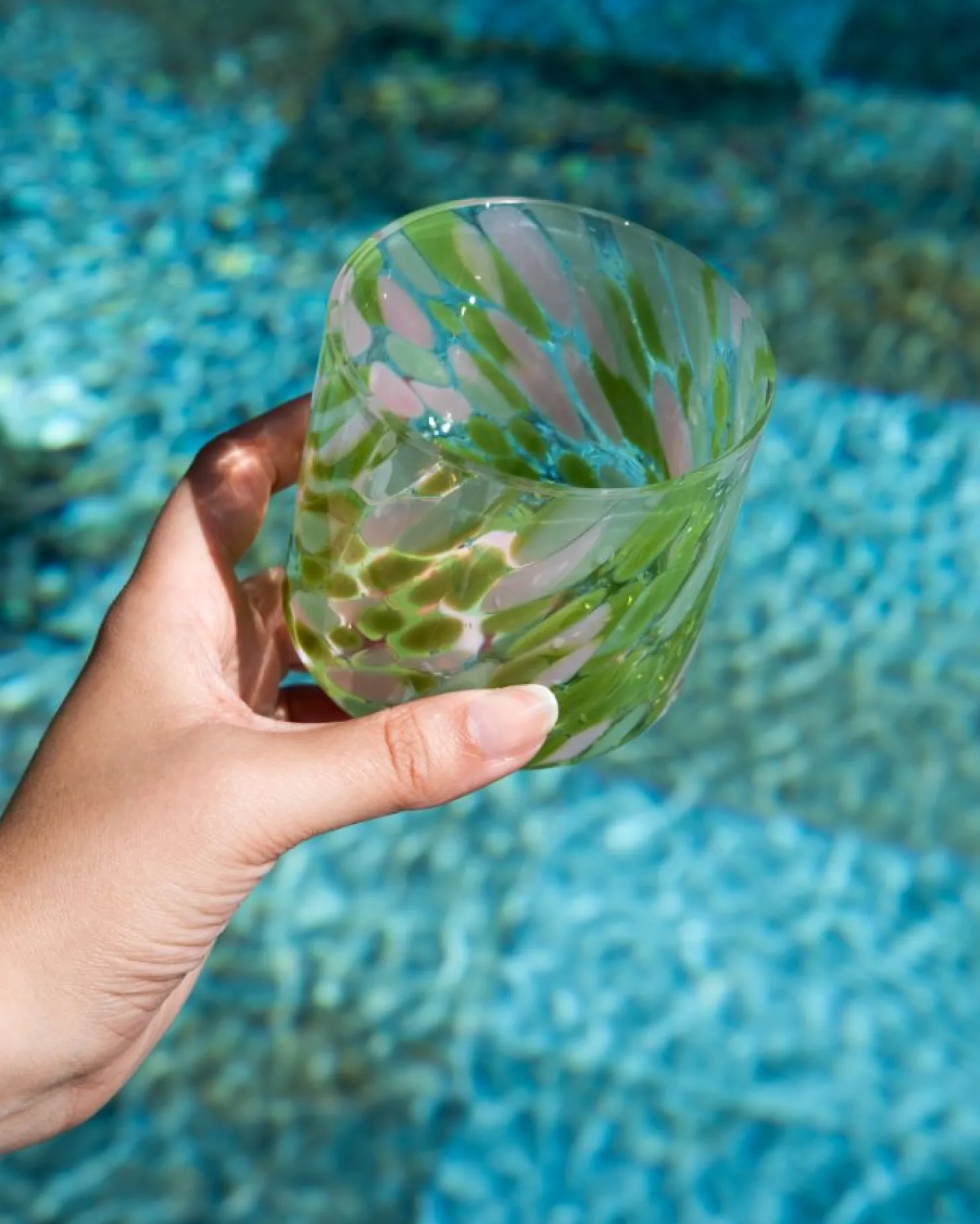 joia__glass_small_drops_green_pink_8.webp Motel a Miio Kleine Gläser^Joia - Glass Small Drops Green Pink grün rosa