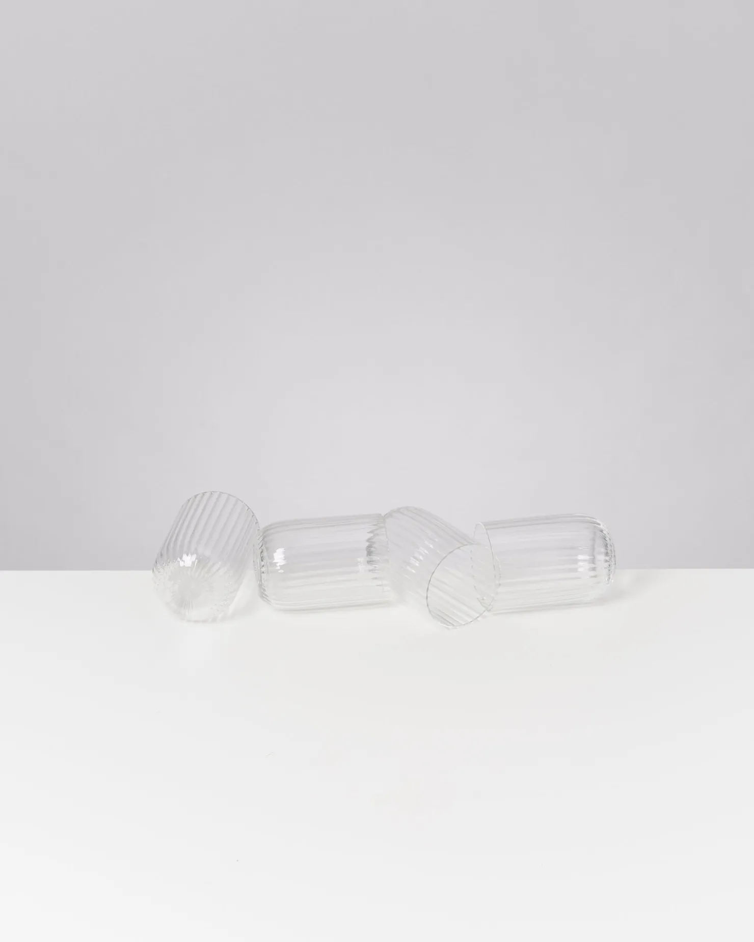 joia__set_of__glasses_riffled_classic_4.webp Motel a Miio Große Gläser | Gläser Sets %^Joia - Set Of 4 Glasses Riffled Classic transparent