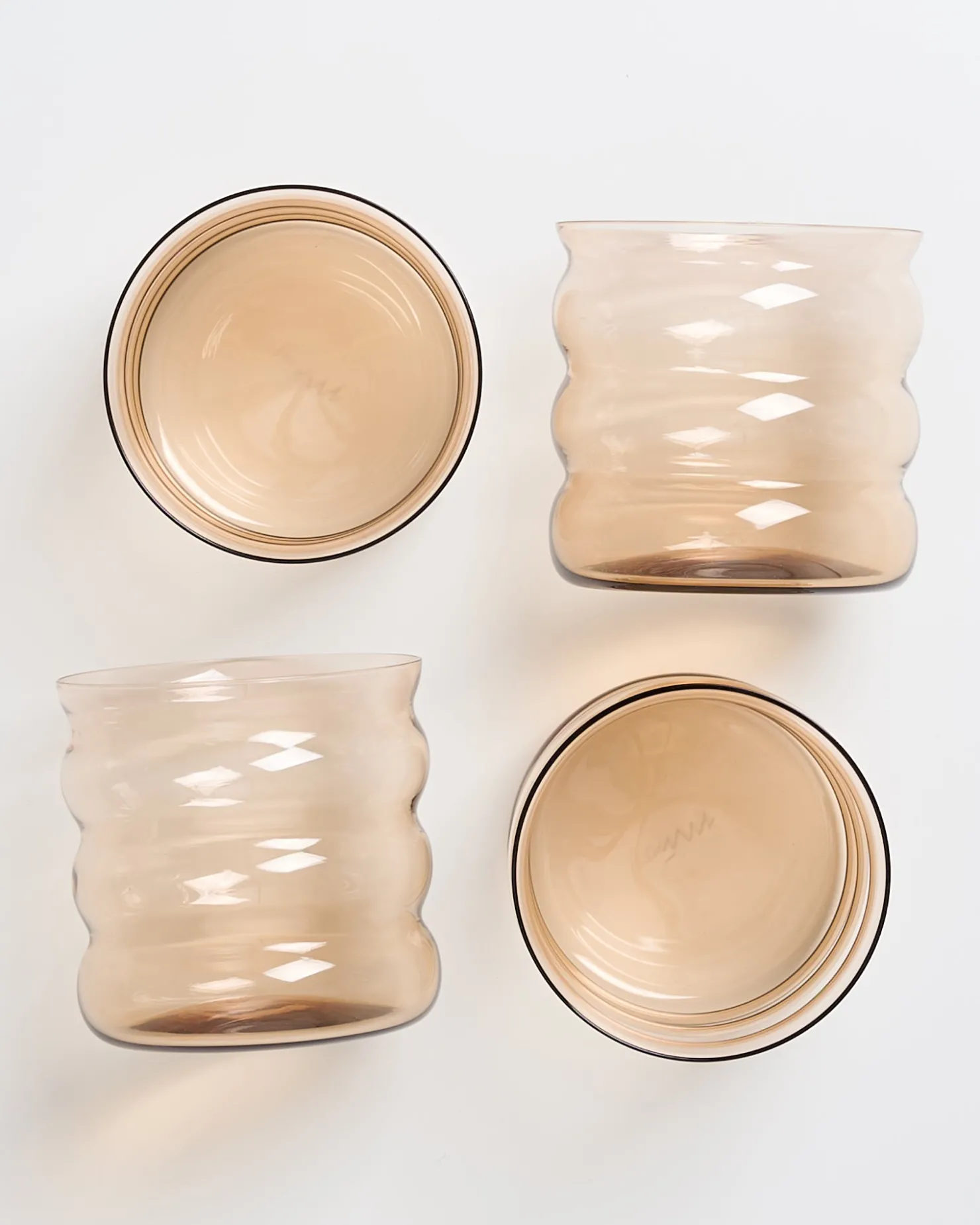 joia_er_set_glas_bubble_bronze_2.webp Motel a Miio Kleine Gläser | Gläser Sets %^Joia 4er Set Glas Bubble bronze