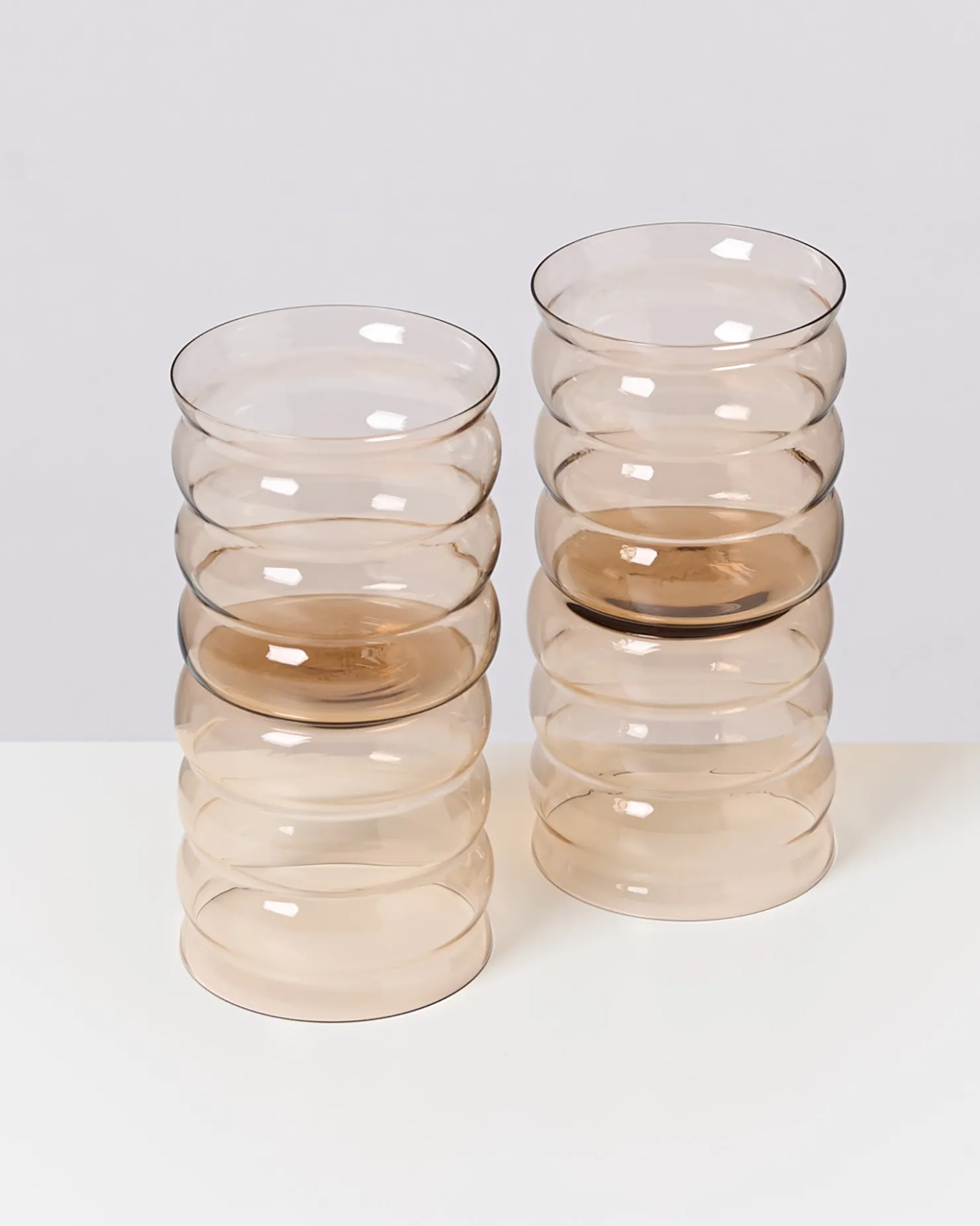 joia_er_set_glas_bubble_bronze_3.webp Motel a Miio Kleine Gläser | Gläser Sets %^Joia 4er Set Glas Bubble bronze