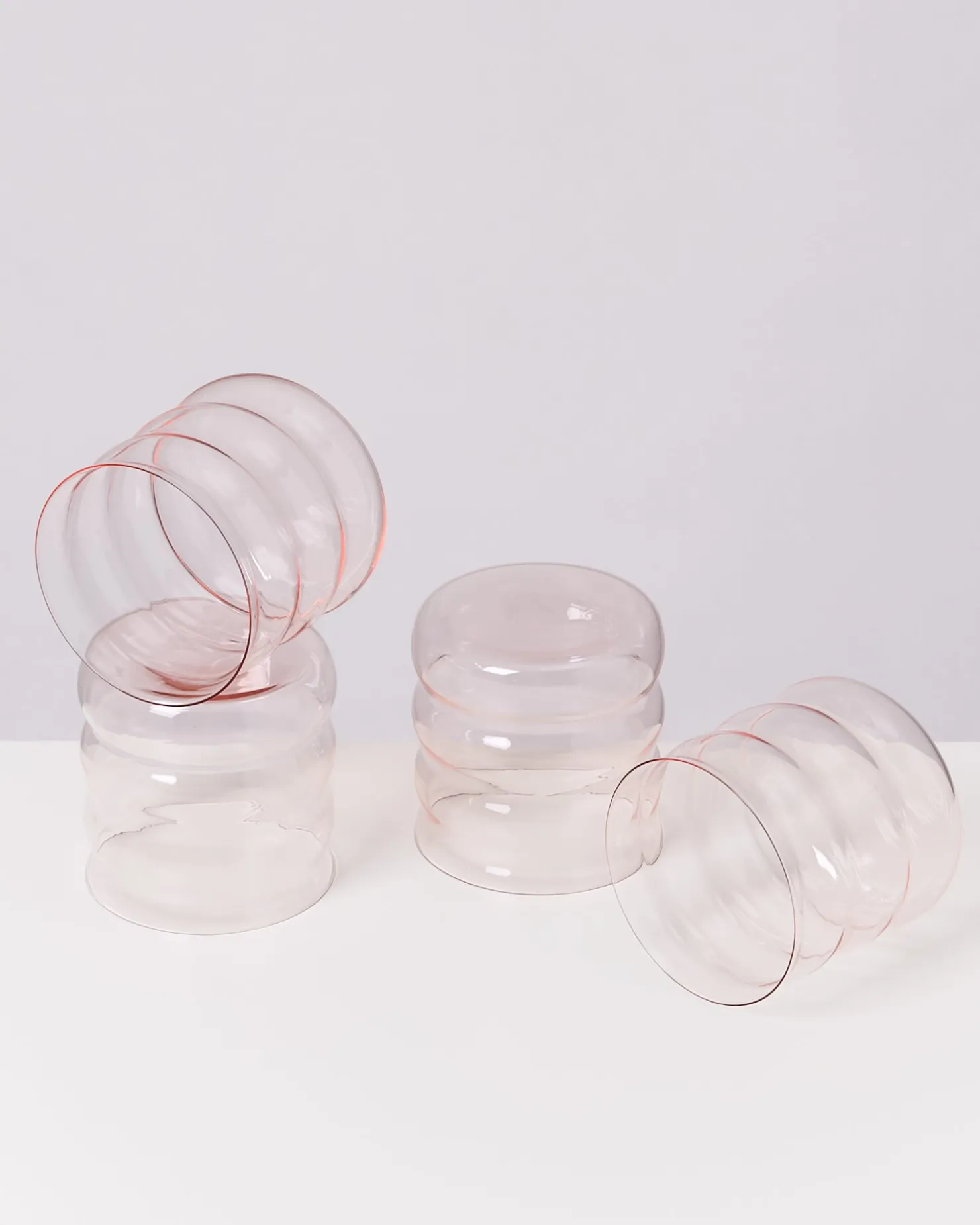 Motel a Miio Kleine Gläser | Gläser Sets %^Joia 4er Set Glas Bubble pink opal