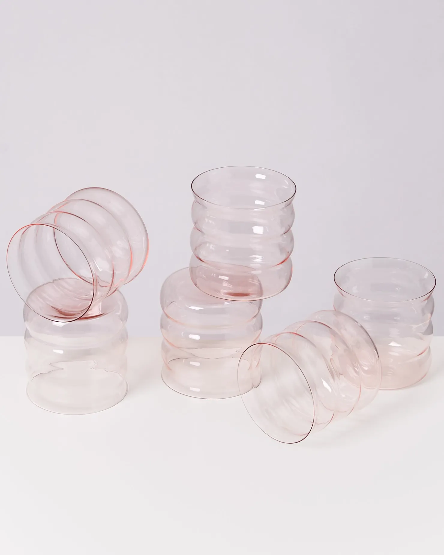 Motel a Miio Kleine Gläser | Gläser Sets %^Joia 6er Set Glas Bubble pink opal