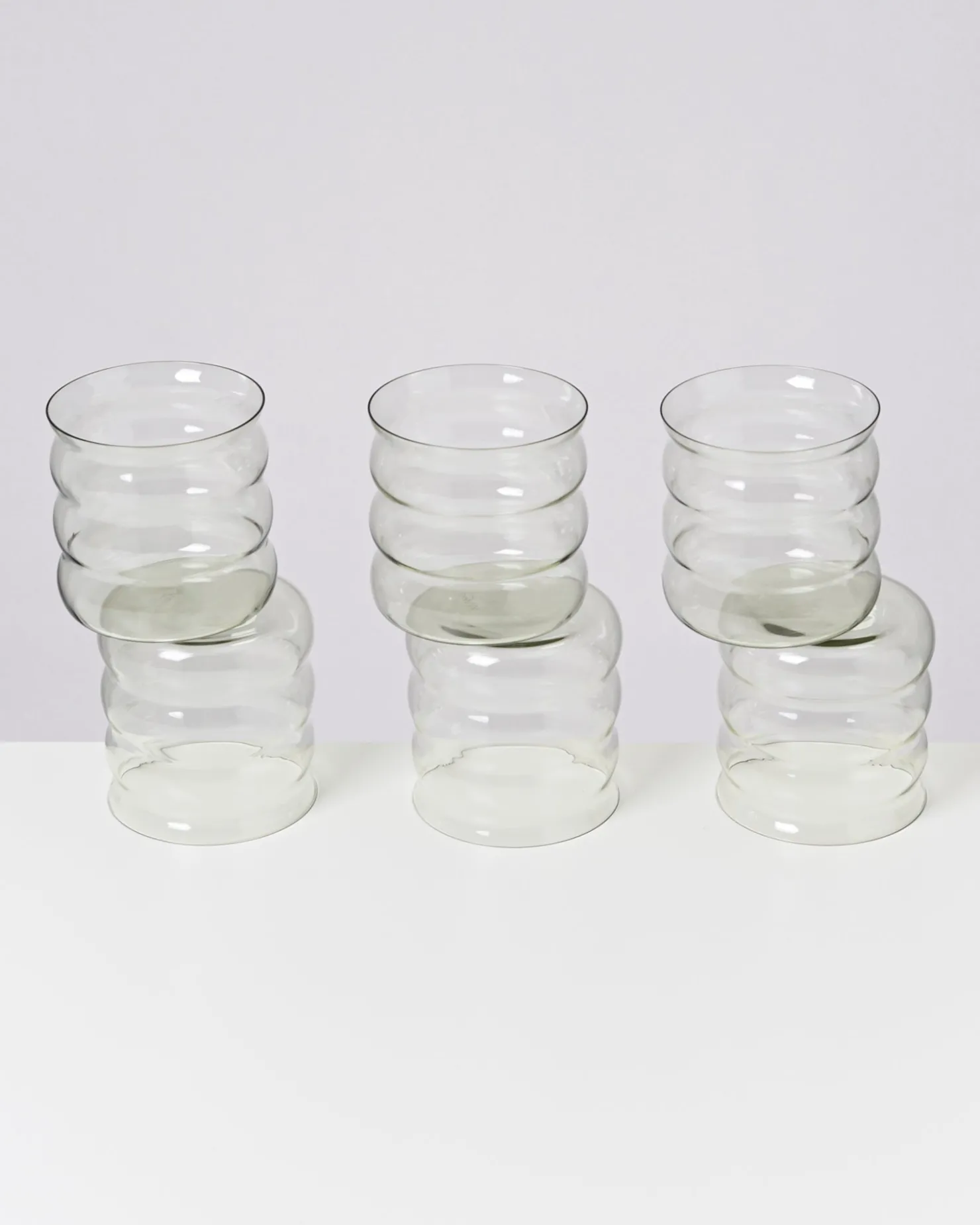 joia_er_set_glas_bubble_smaragd_3.webp Motel a Miio Kleine Gläser | Gläser Sets %^Joia 6er Set Glas Bubble smaragd