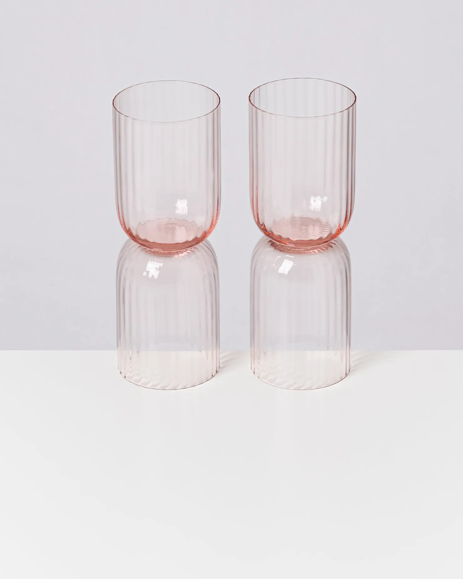 joia_er_set_glas_riffled_pink_opal_10.webp Motel a Miio Kleine Gläser | Gläser Sets %^Joia 4er Set Glas Riffled pink opal