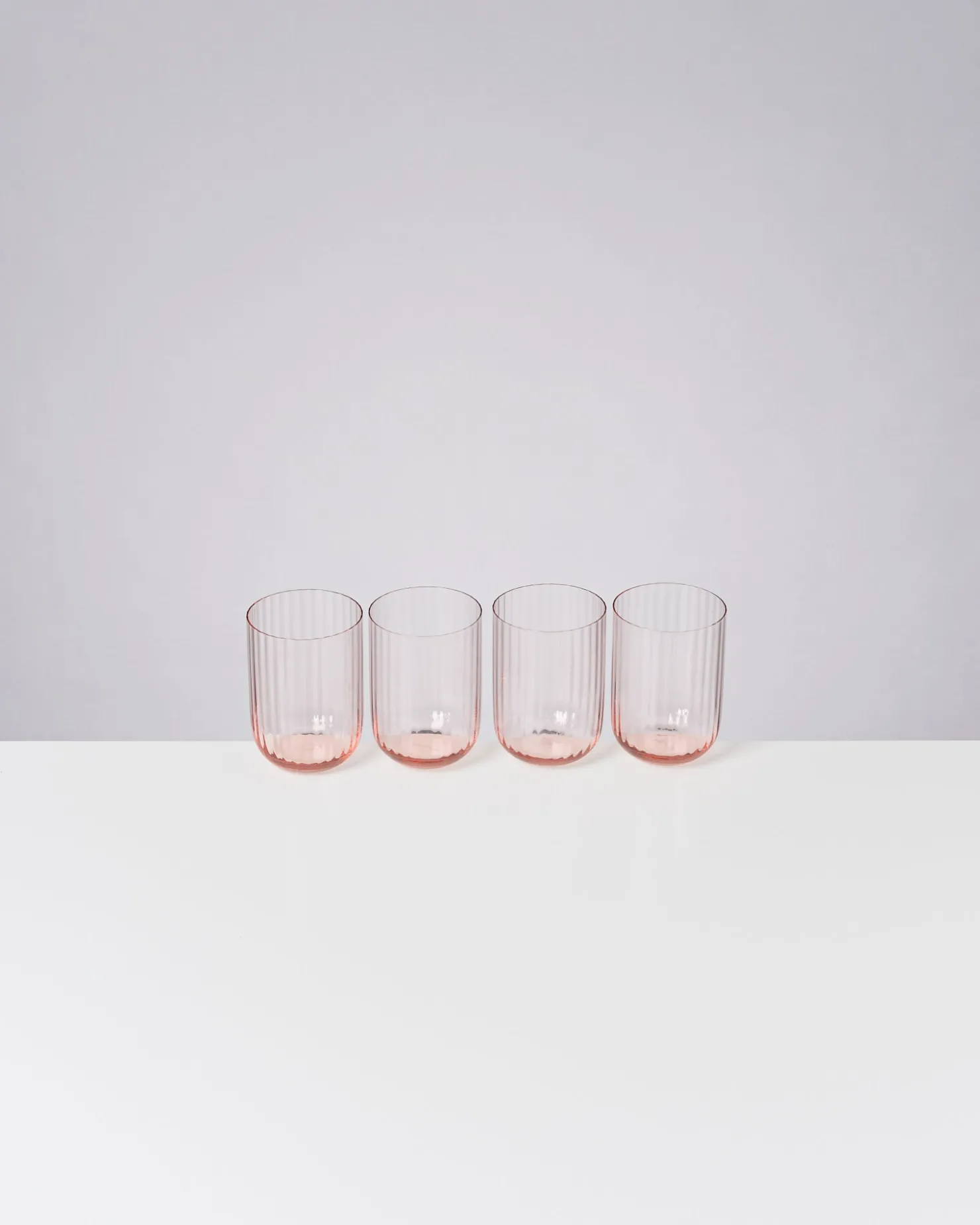 joia_er_set_glas_riffled_pink_opal_6.webp Motel a Miio Kleine Gläser | Gläser Sets %^Joia 4er Set Glas Riffled pink opal