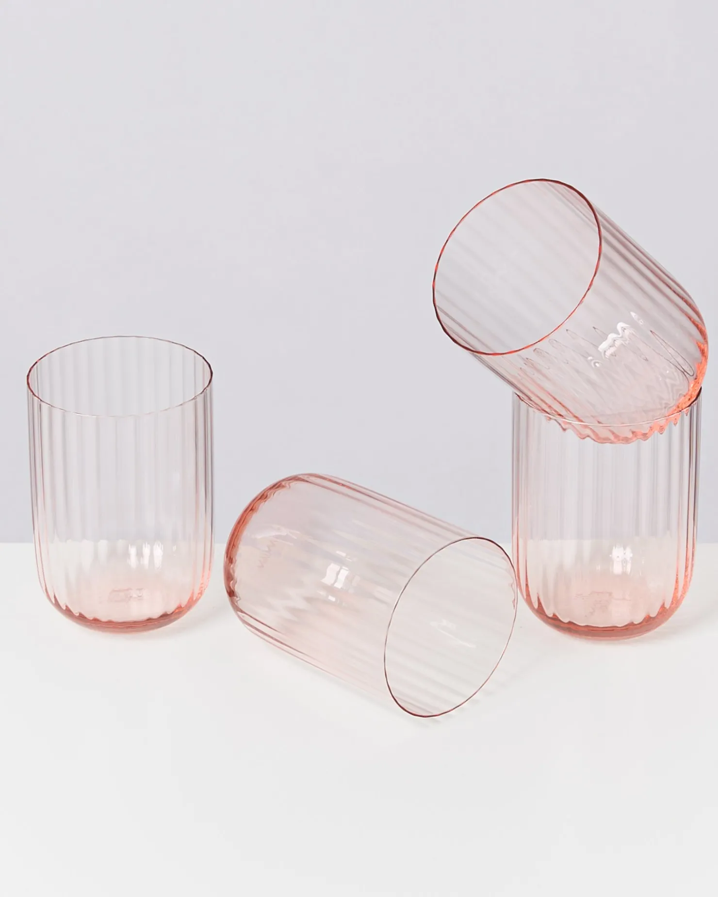 joia_er_set_glas_riffled_pink_opal_7.webp Motel a Miio Kleine Gläser | Gläser Sets %^Joia 4er Set Glas Riffled pink opal