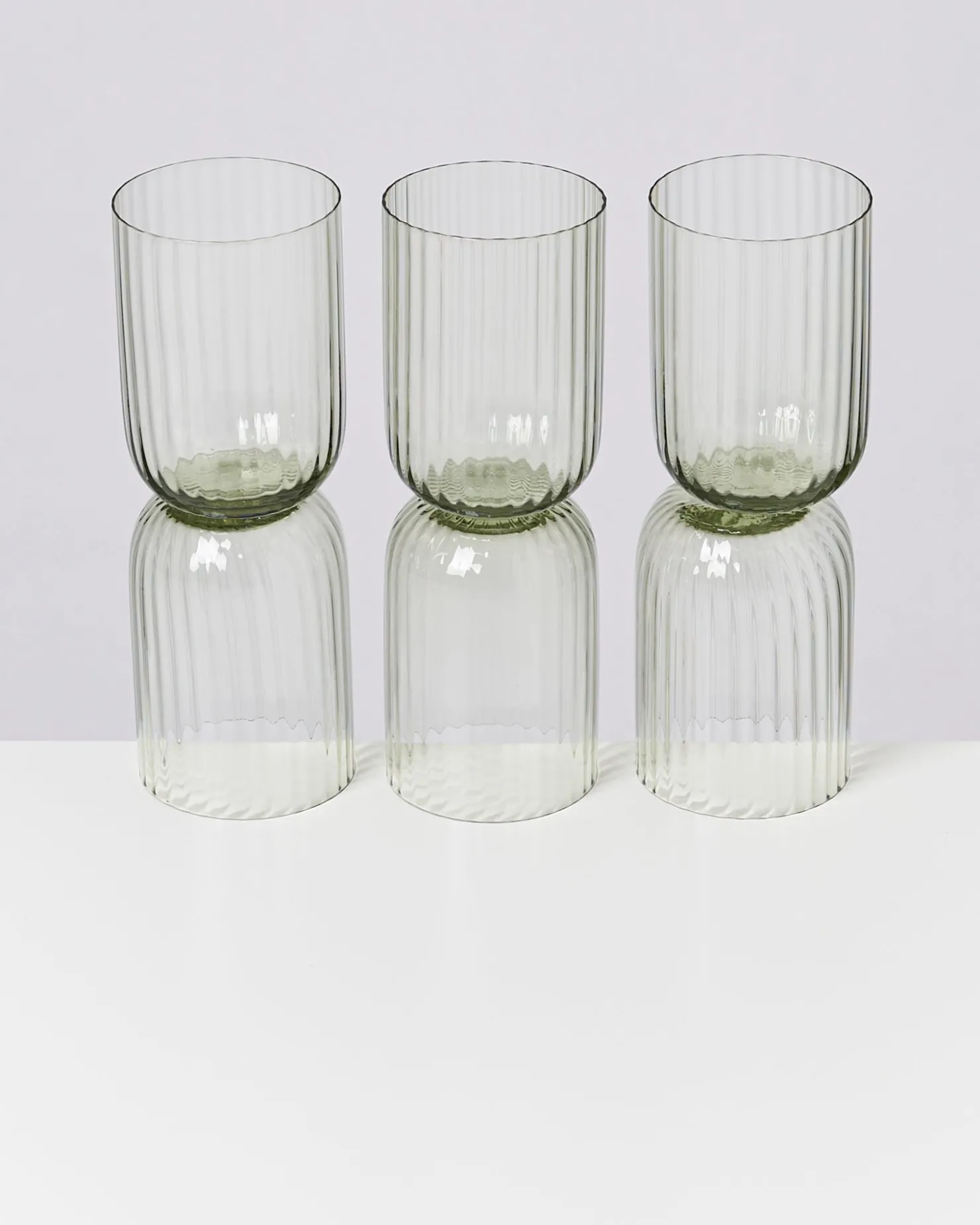 joia_er_set_glas_riffled_smaragd_3-1.webp Motel a Miio Große Gläser | Gläser Sets %^Joia 6er Set Glas Riffled smaragd