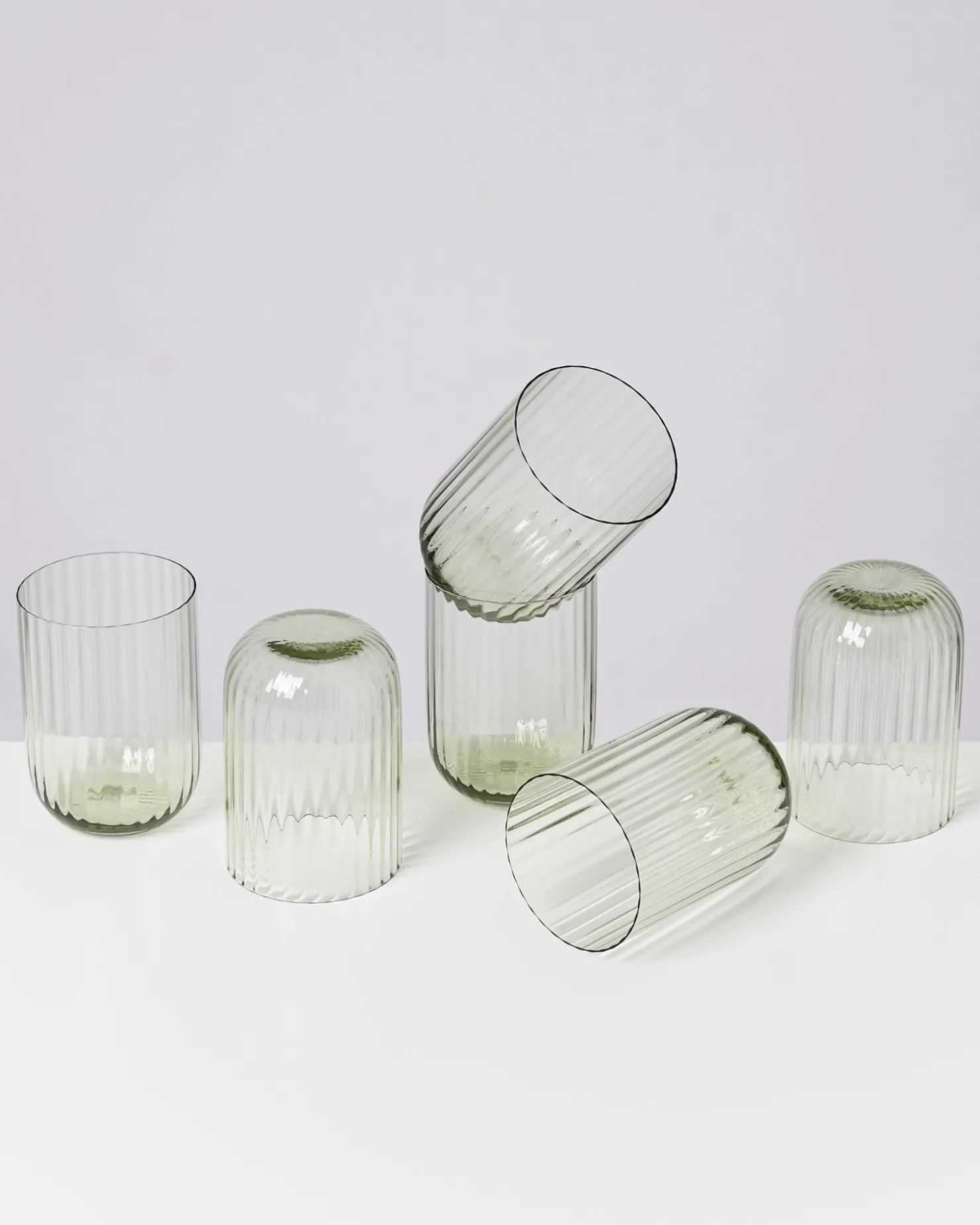 joia_er_set_glas_riffled_smaragd_6-1.webp Motel a Miio Große Gläser | Gläser Sets %^Joia 6er Set Glas Riffled smaragd
