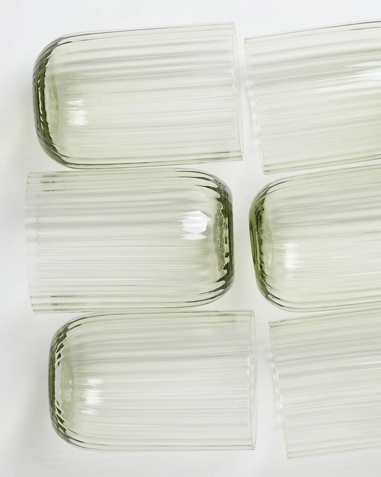 joia_er_set_glas_riffled_smaragd_7-1.webp Motel a Miio Große Gläser | Gläser Sets %^Joia 6er Set Glas Riffled smaragd