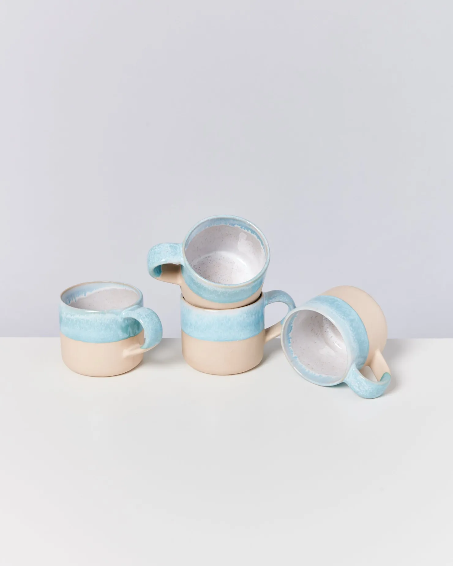 Motel a Miio Tassen-Sets^Nódoa - Set Of 4 Mugs blue dipped