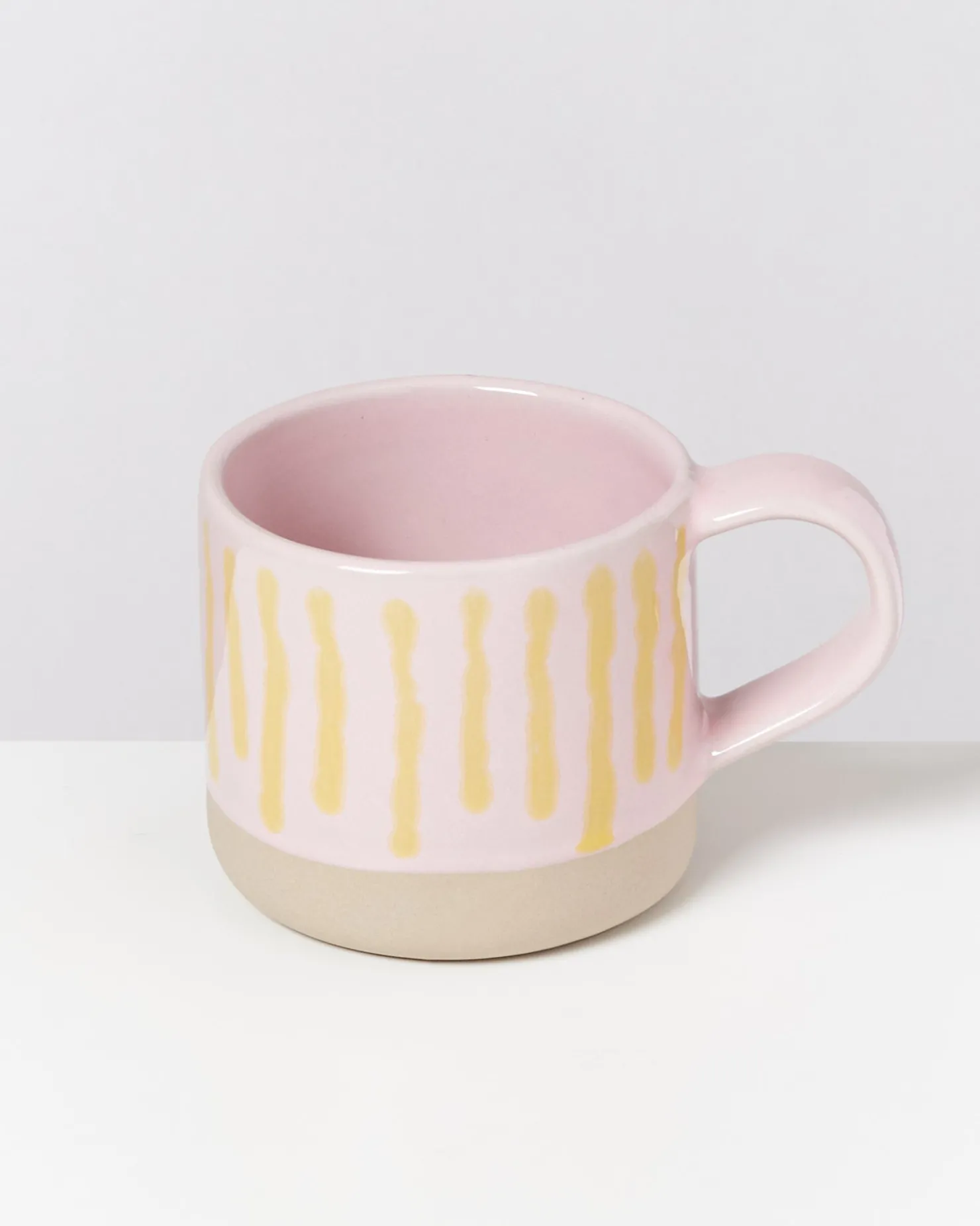 Motel a Miio Tassen-Sets^NÒDOA - Set Of 4 Mugs Pink Yellow Striped rosa gelb gestreift