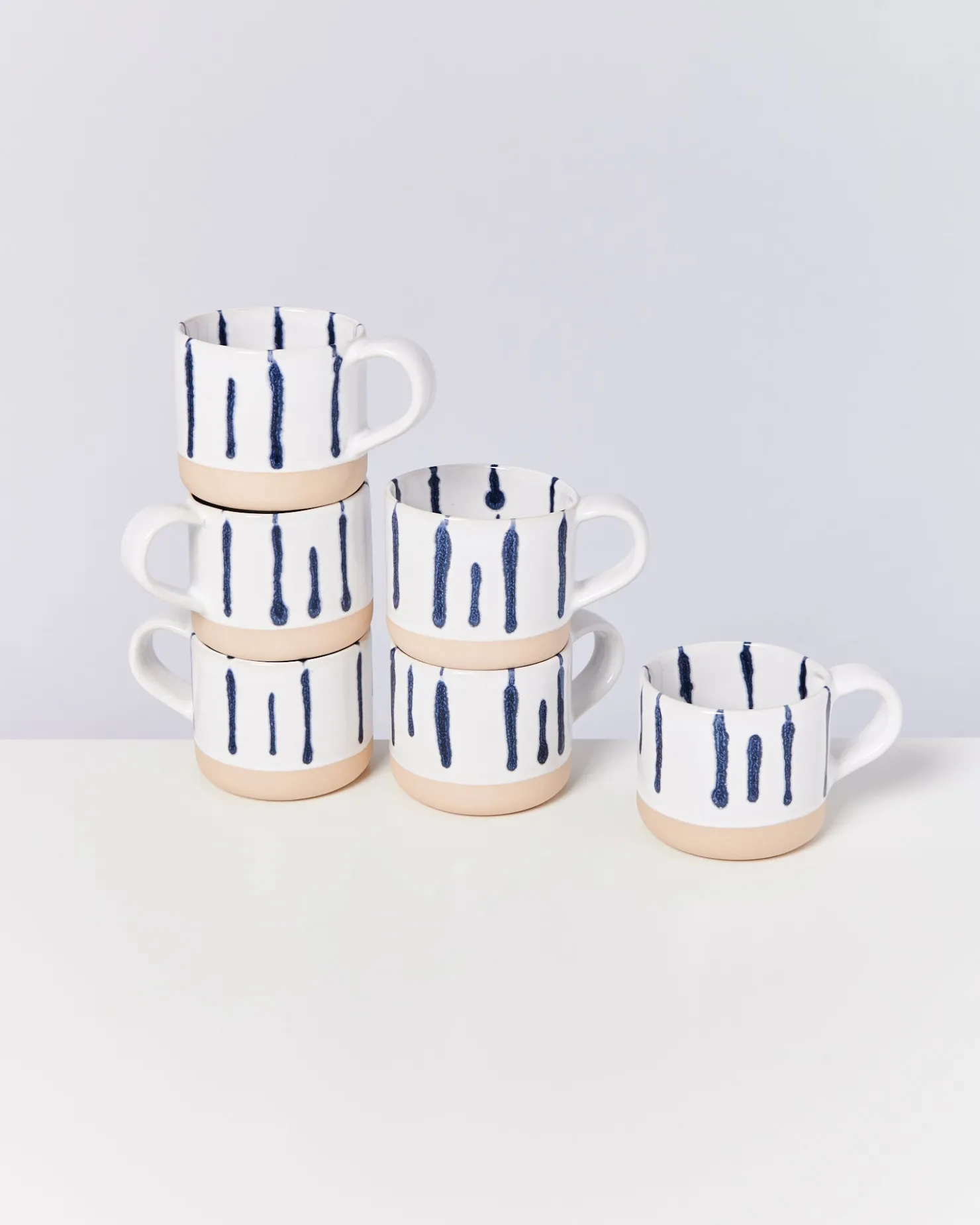 Motel a Miio Tassen-Sets^Nódoa - Set Of 6 Mugs White Blue weiß blau