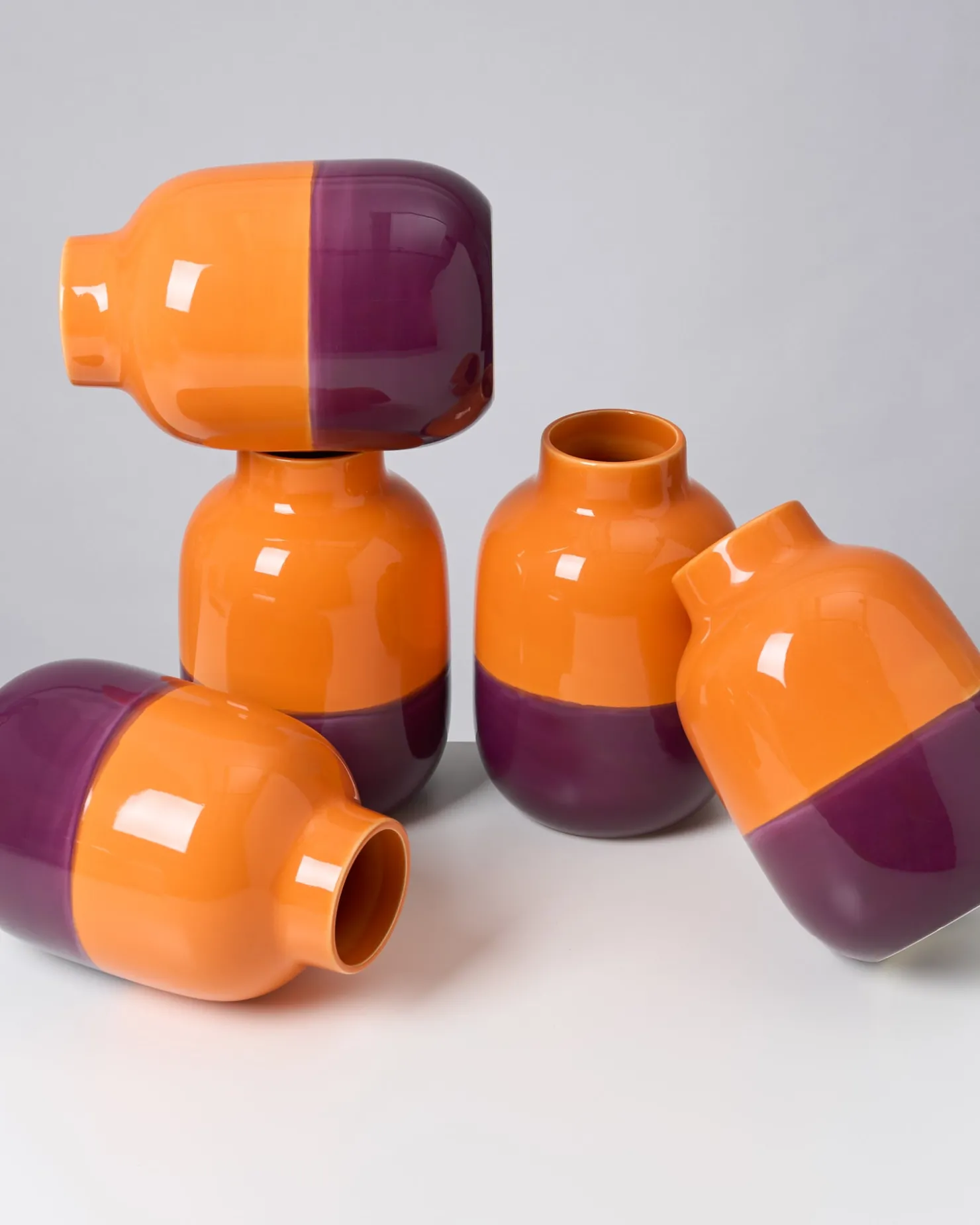 nuno_vase_m_orange_darklilac_11.webp Motel a Miio Mittlere Vasen^Nuno Vase M Orange Darklilac orange dunkellila