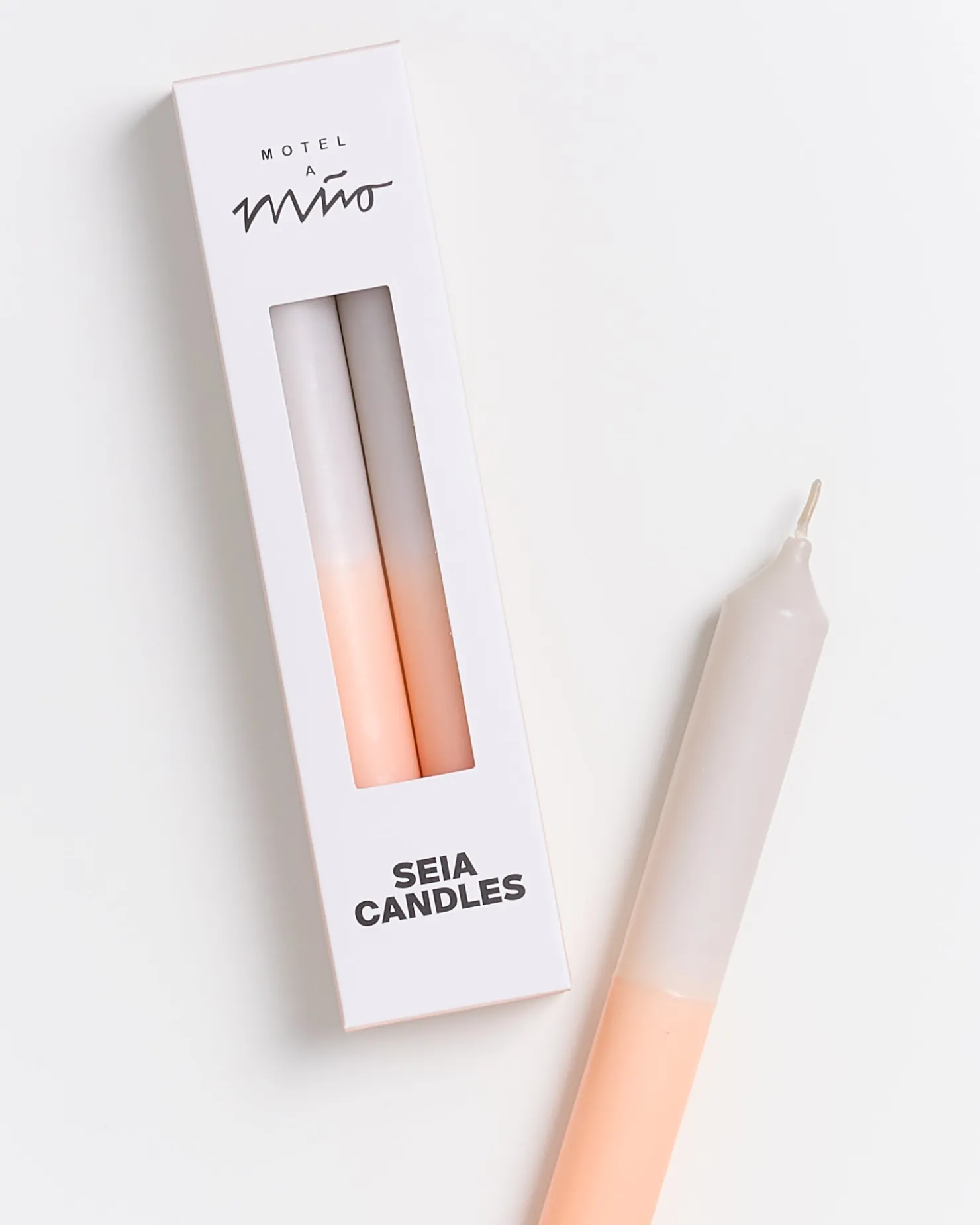 Motel a Miio Kerzen Und Kerzenständer^Seia - Set Of 2 Stick Candles Dip Dye peach sand