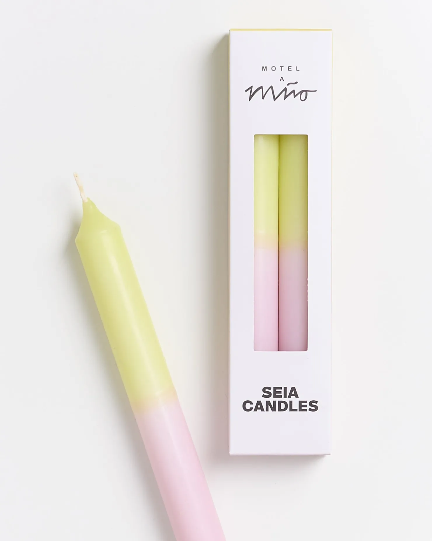 Motel a Miio Kerzen Und Kerzenständer^Seia - Set Of 2 Stick Candles Dip Dye Pink Lime rosa lime