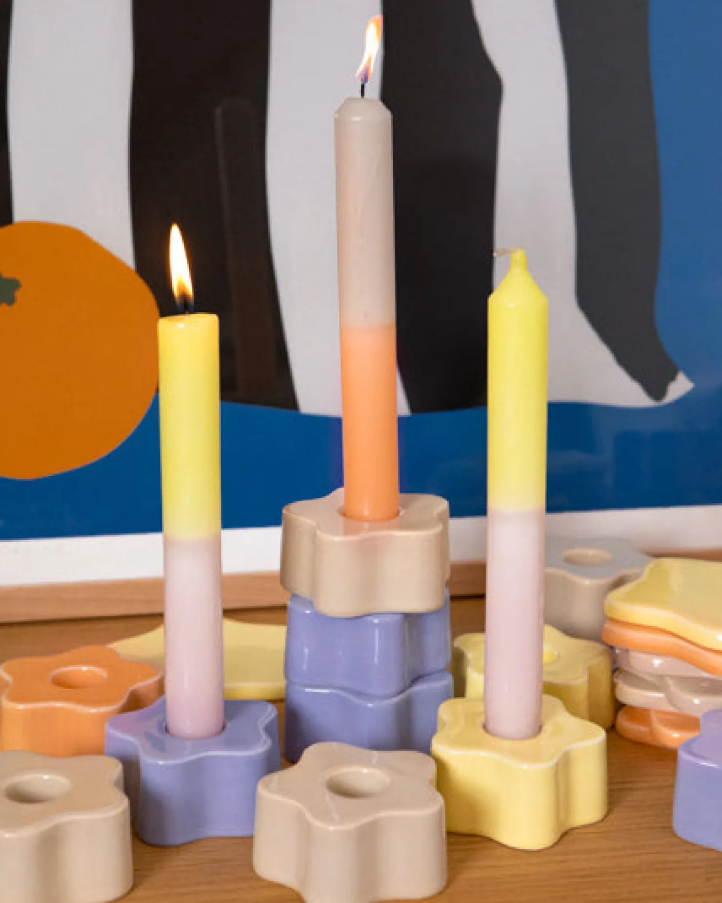 seia__set_of__stick_candles_dip_dye_pink_lime_5.webp Motel a Miio Kerzen Und Kerzenständer^Seia - Set Of 2 Stick Candles Dip Dye Pink Lime rosa lime